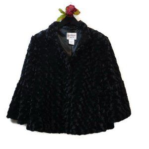 Black Minky Faux Fur Jacket Party